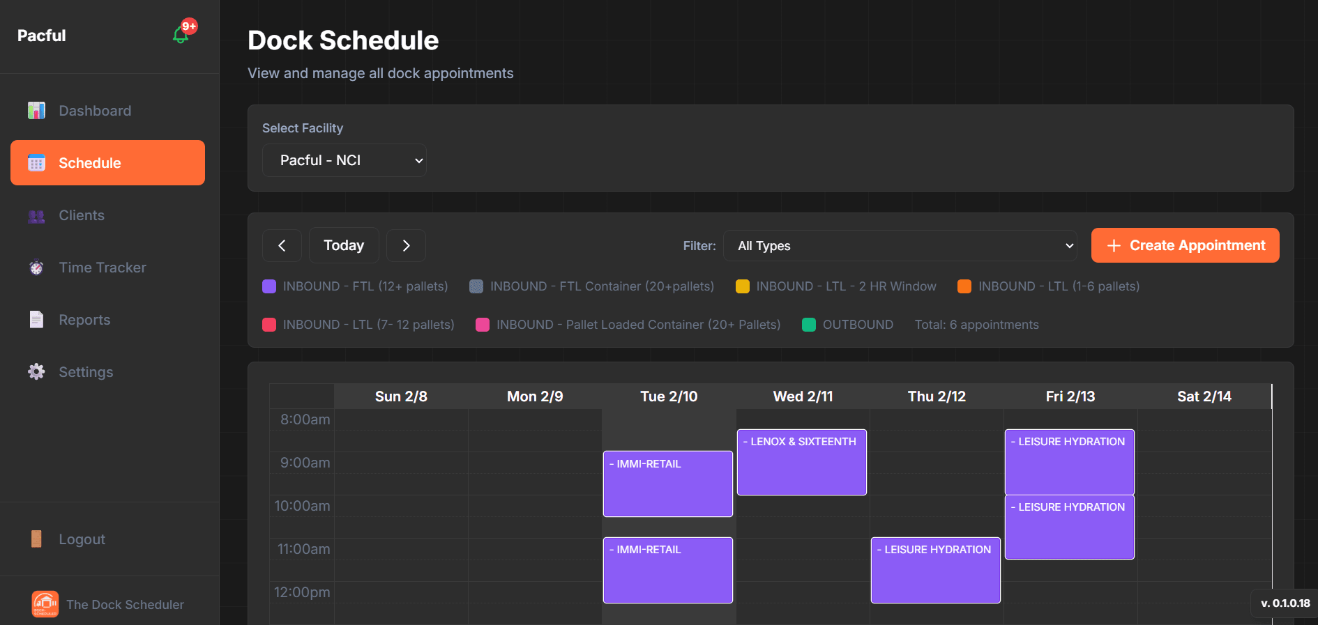Dock-Scheduler dashboard screenshot 3